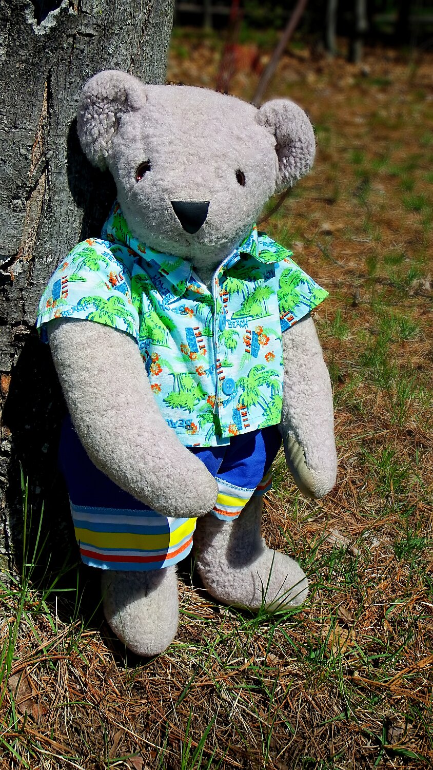 Theodore against a tree