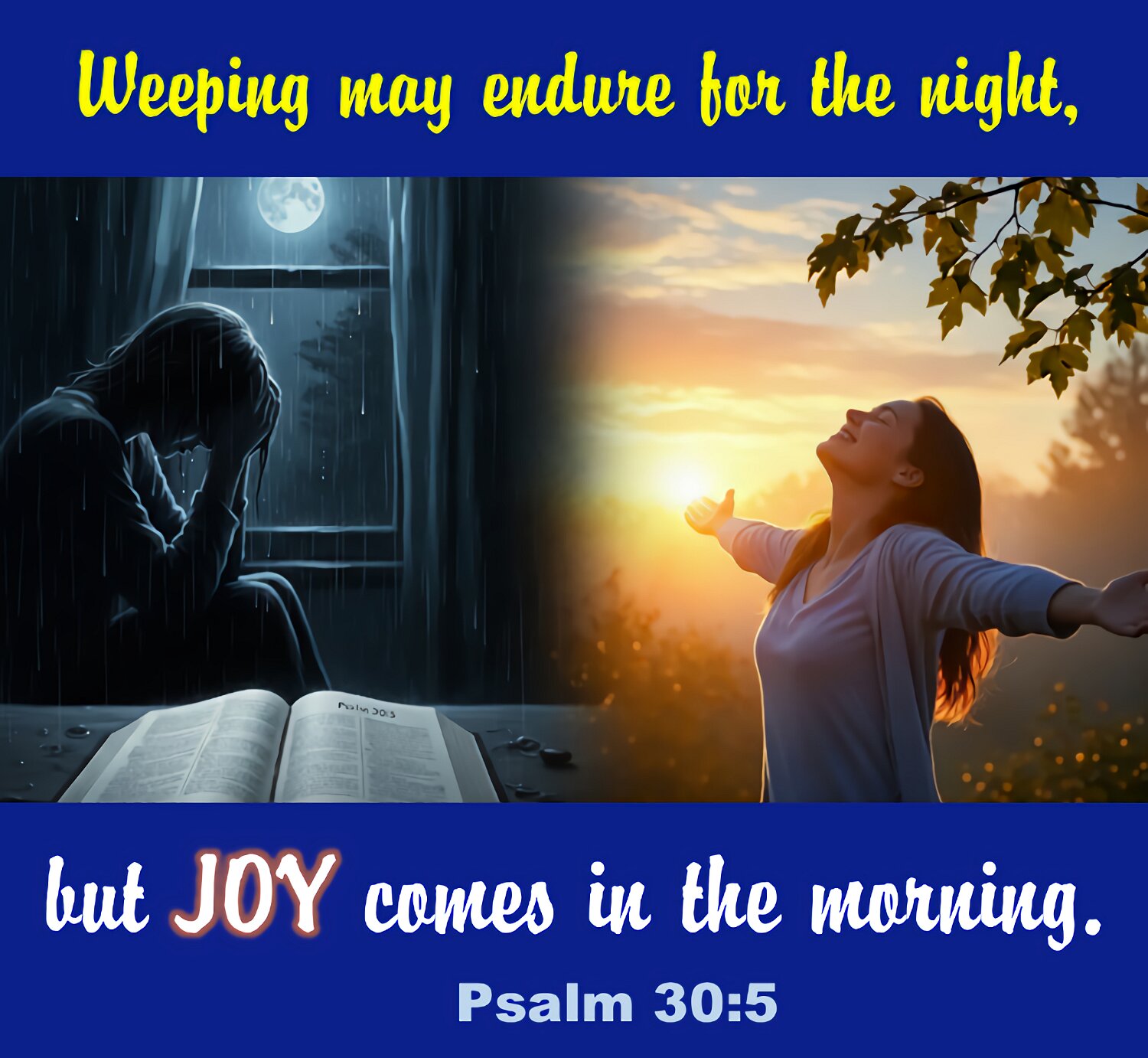 At night we may cry, but when morning comes we will celebrate.