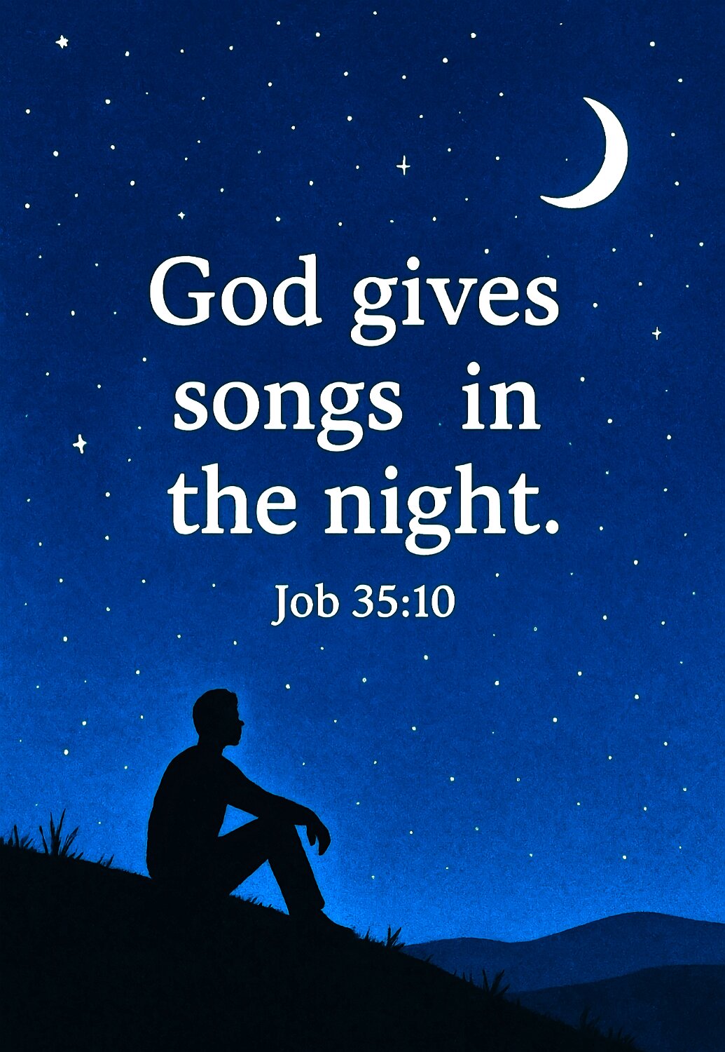 But no one says, Where is the God who made me. He gives us songs even during the night.