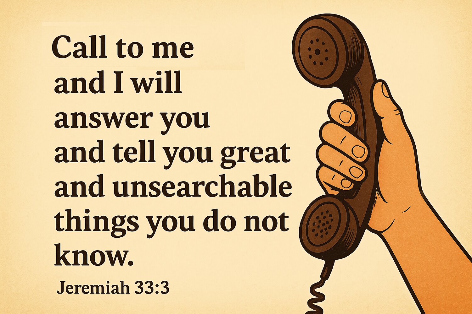 Call out to me. I will answer you. I will tell you great things you do not know. You will not be able to understand them.