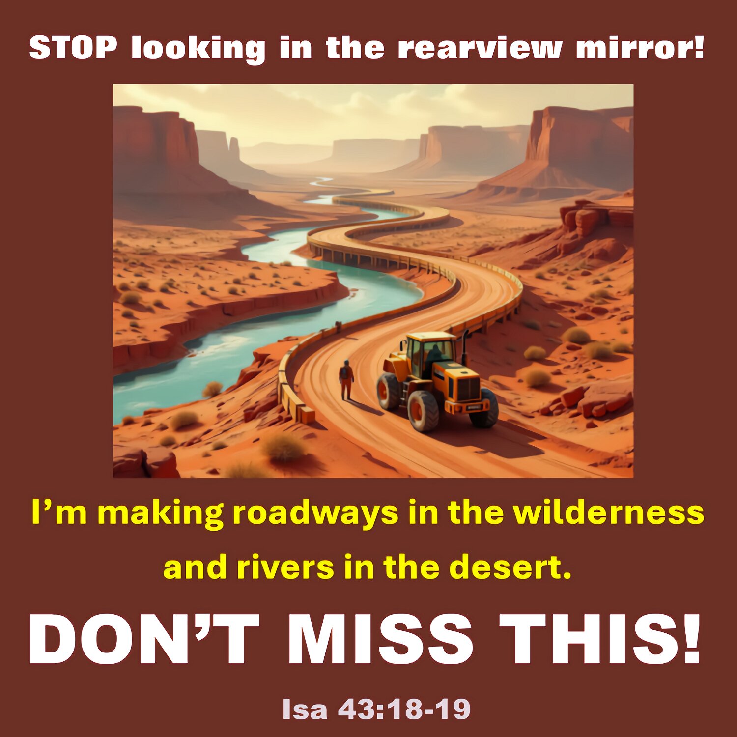 I will make streams flow on the bare hilltops, springs come up in the valleys.