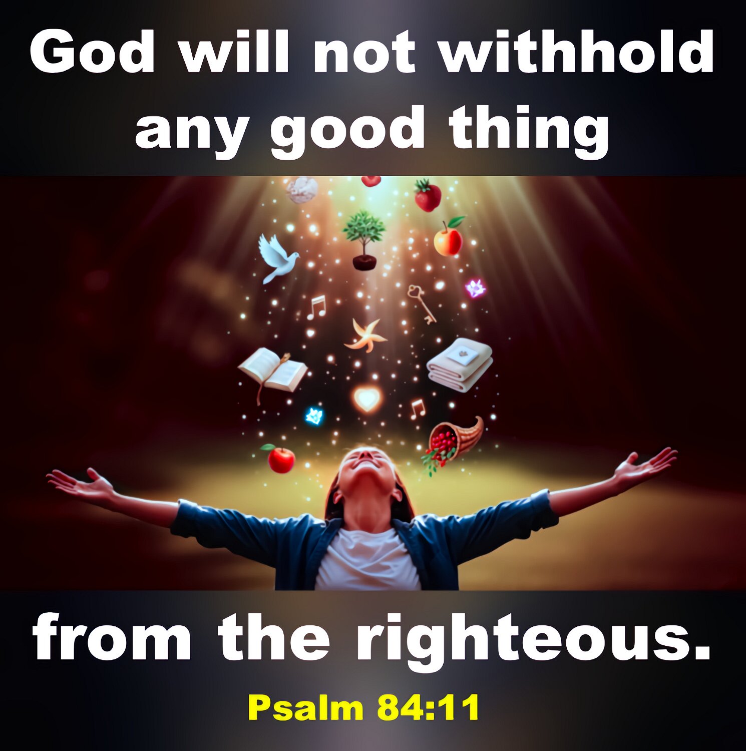 Our LORD and our God, you are like the sun and also like a shield. You treat us with kindness and with honor, never denying any good thing to those who live right.