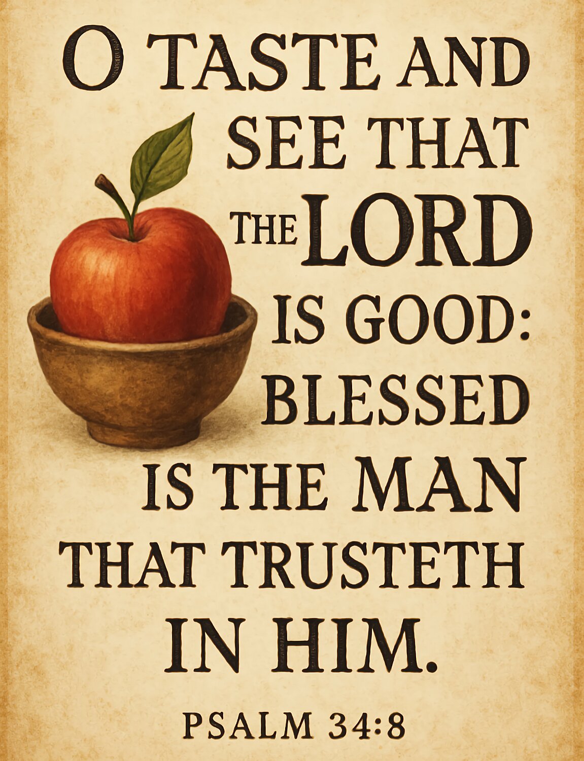 Taste and see that the LORD is good. Blessed is the one who takes refuge in him.