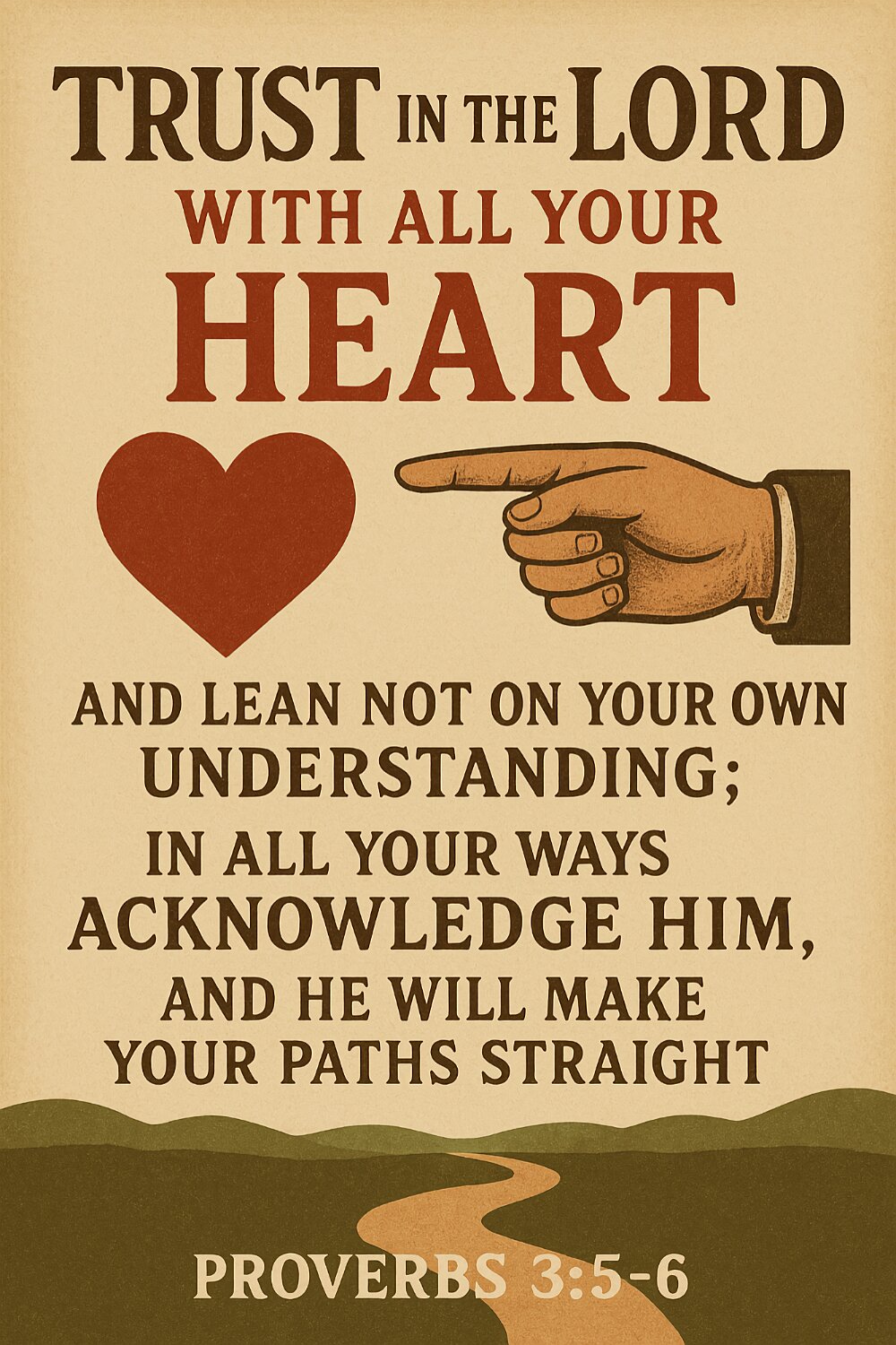 Trust in the LORD with all your heart. Do not depend on your own understanding.