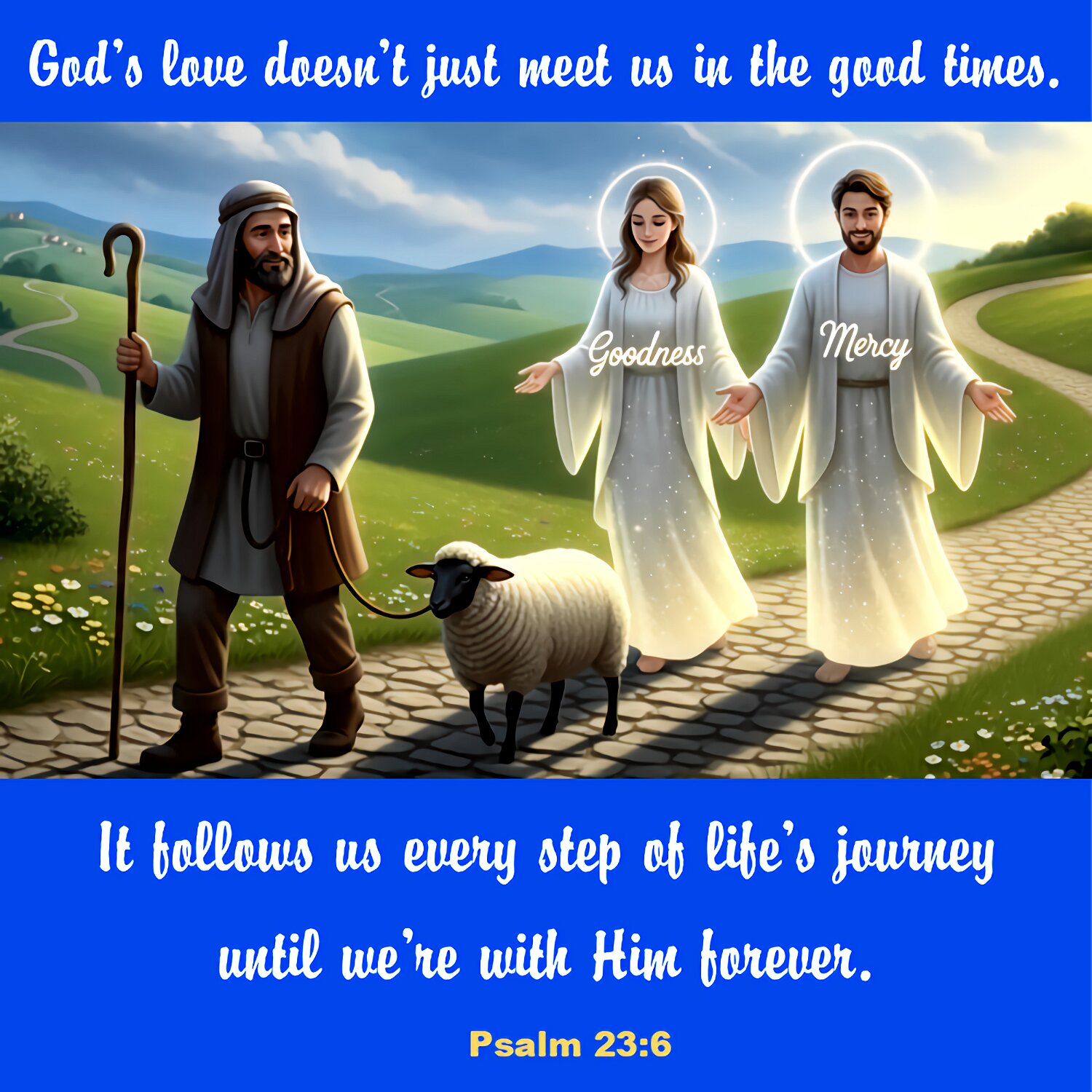 Your kindness and love will always be with me each day of my life, and I will live forever in your house, LORD.