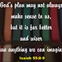 My thoughts are not like your thoughts. And your ways are not like my ways, says the LORD. My ways are higher than your ways. My thoughts are higher than your thoughts.