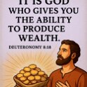 The LORD your God. He gives you the ability to produce wealth. That shows he stands by the terms of his covenant. He promised it with an oath to your people long ago.